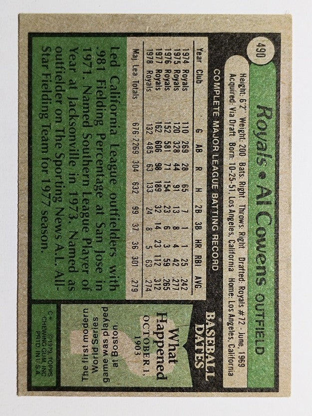 1979 Topps #490 Al Cowens (VGEX)