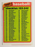 1980 Topps #241 Checklist 122-242 (VG)