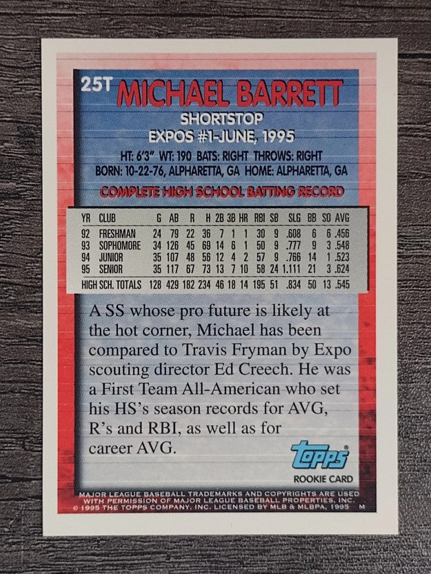 1995 Topps Traded #25T Michael Barrett RC