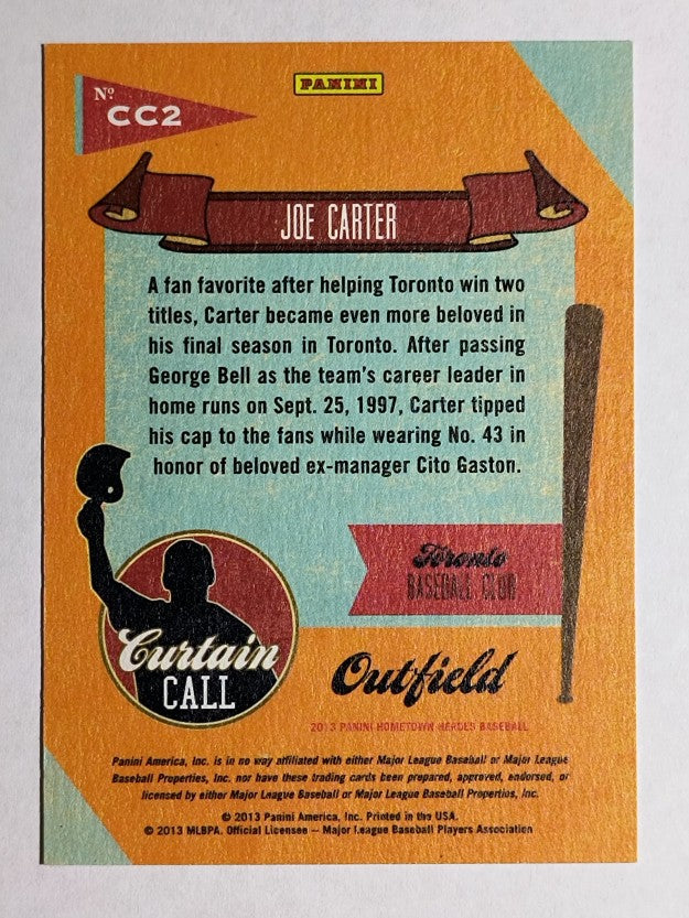 2013 Hometown Heroes Curtain Call Black #2 Joe Carter