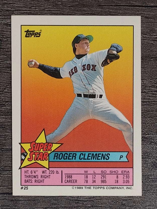 1989 Topps Sticker Backs #25 Roger Clemens