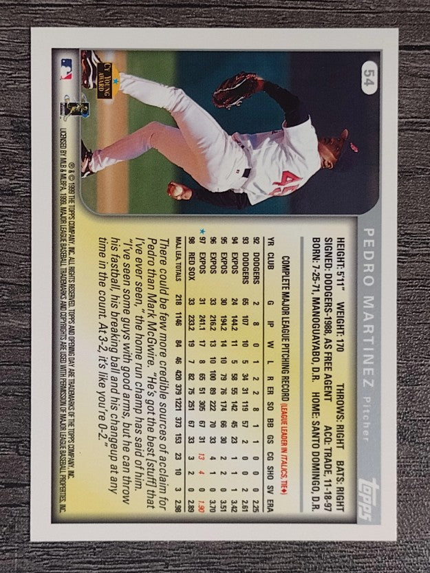 1999 Topps Opening Day #54 Pedro Martinez