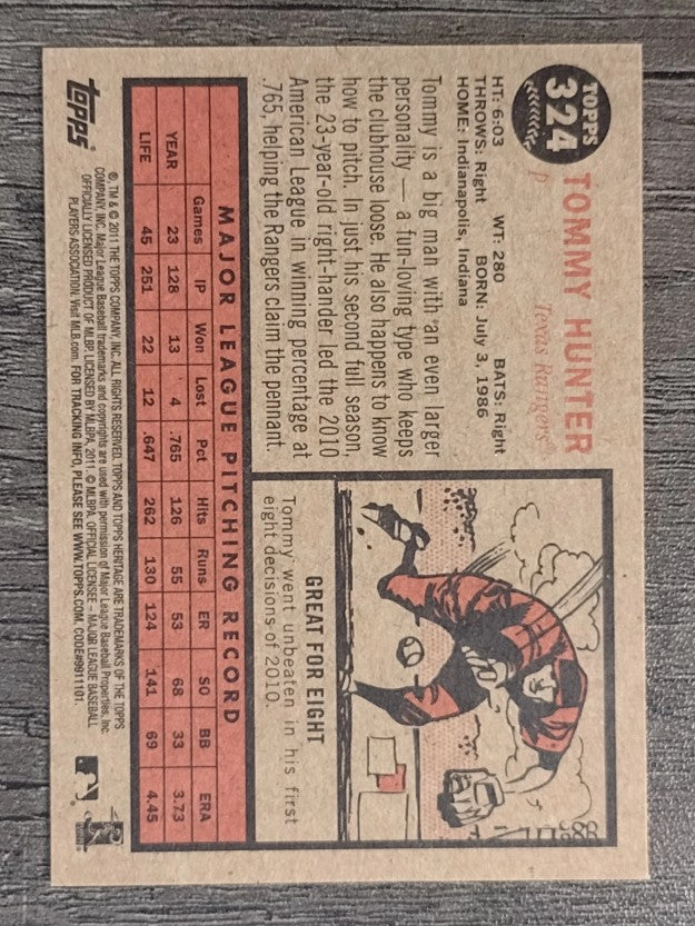 2011 Topps Heritage #324 Tommy Hunter