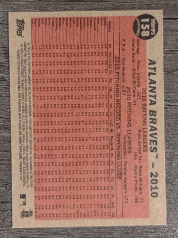 2011 Topps Heritage #158 Atlanta Braves