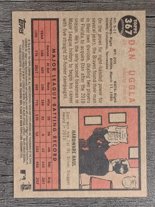 2011 Topps Heritage #367 Dan Uggla