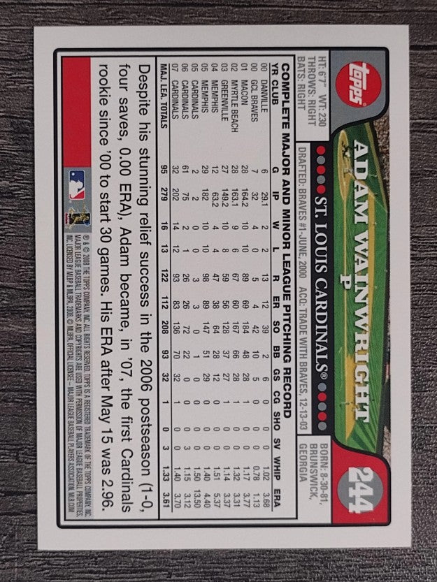 2008 Topps #244 Adam Wainwright