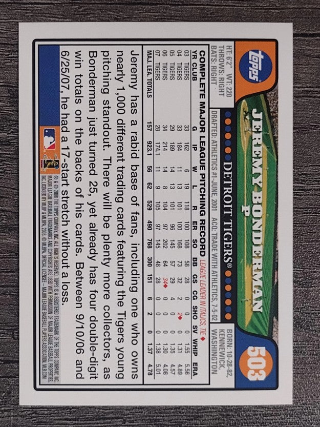 2008 Topps #503 Jeremy Bonderman