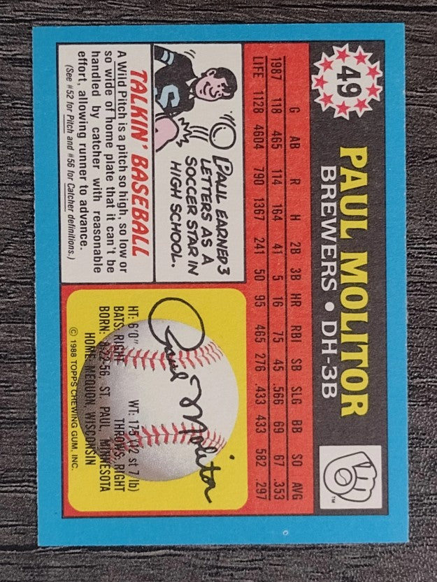 1988 Topps UK Minis #49 Paul Molitor