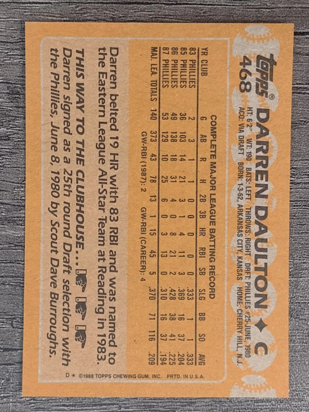 1988 Topps #468 Darren Daulton