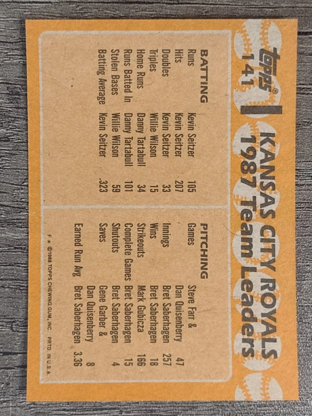 1988 Topps #141 George Brett/Bret Saberhagen TL