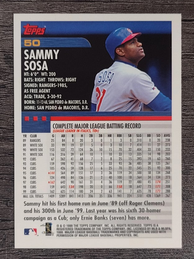 2000 Topps #50 Sammy Sosa