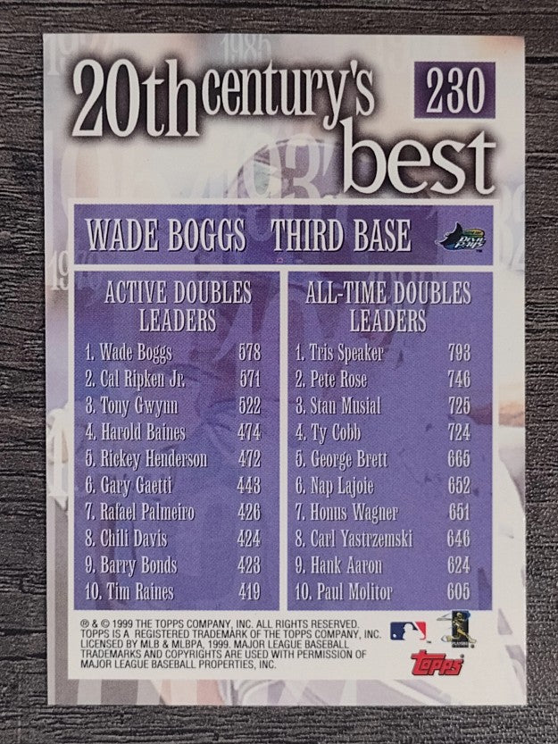 2000 Topps #230 Wade Boggs 20CB