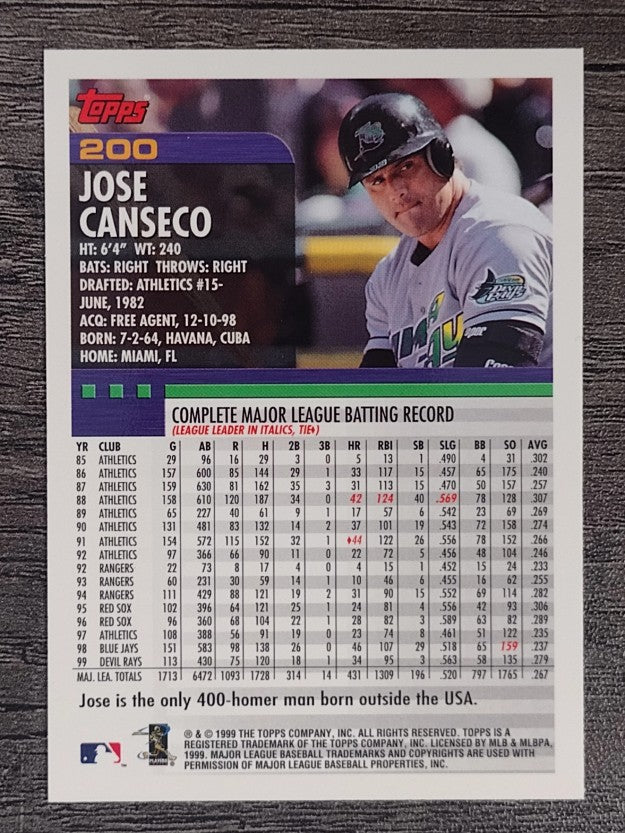 2000 Topps #200 Jose Canseco
