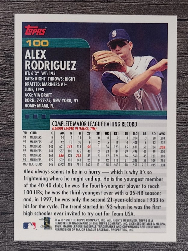 2000 Topps #100 Alex Rodriguez