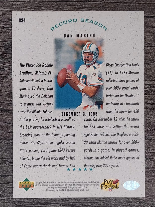 1996 Upper Deck Silver Dan Marino #RS4 Dan Marino