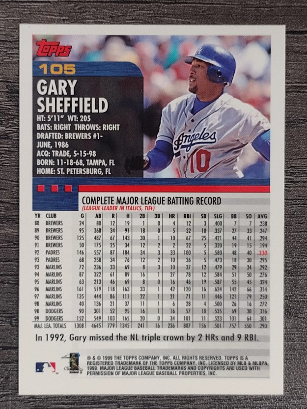 2000 Topps #105 Gary Sheffield