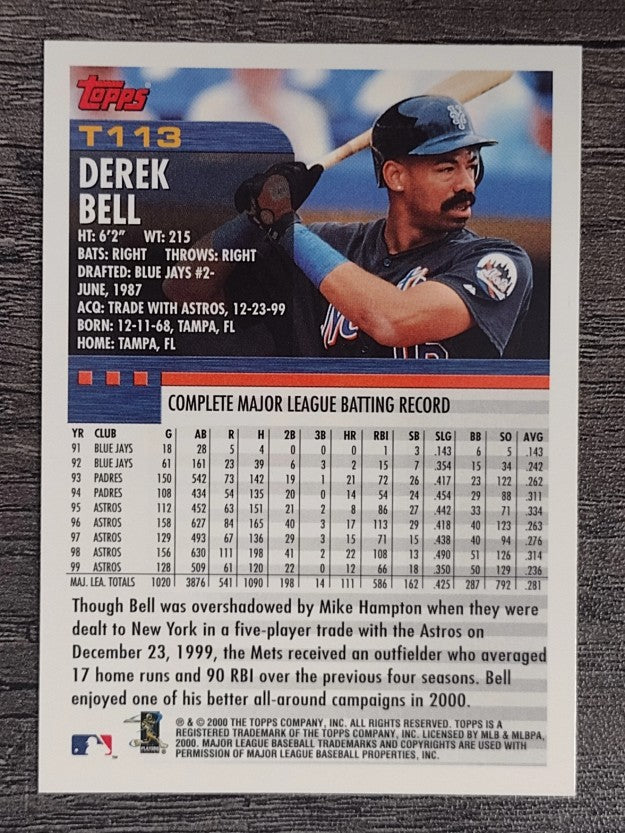 2000 Topps Traded #T113 Derek Bell
