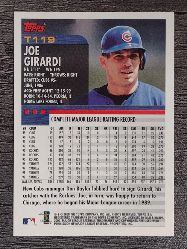 2000 Topps Traded #T119 Joe Girardi