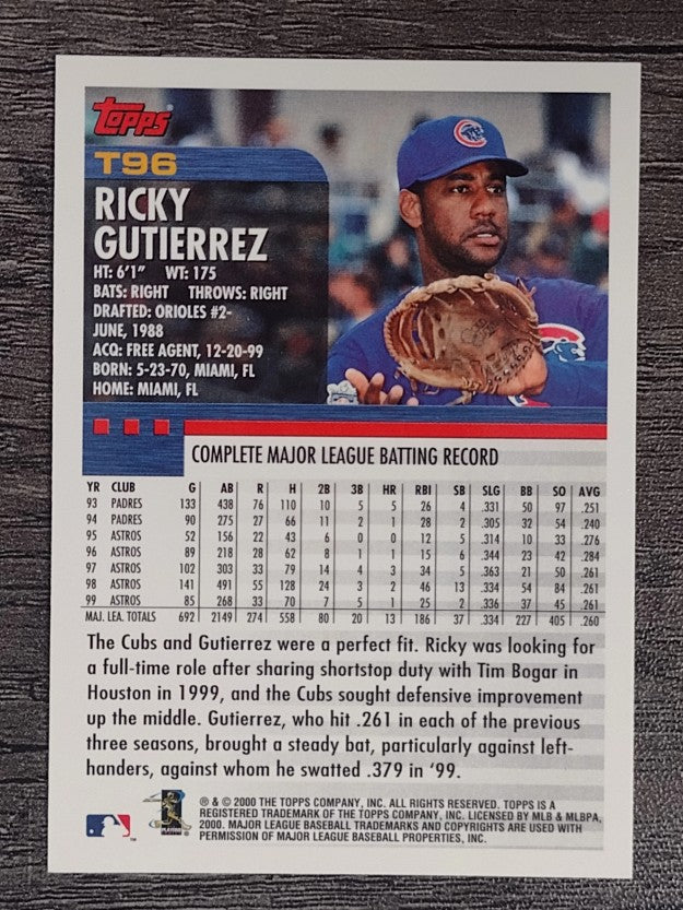2000 Topps Traded #T96 Ricky Gutierrez