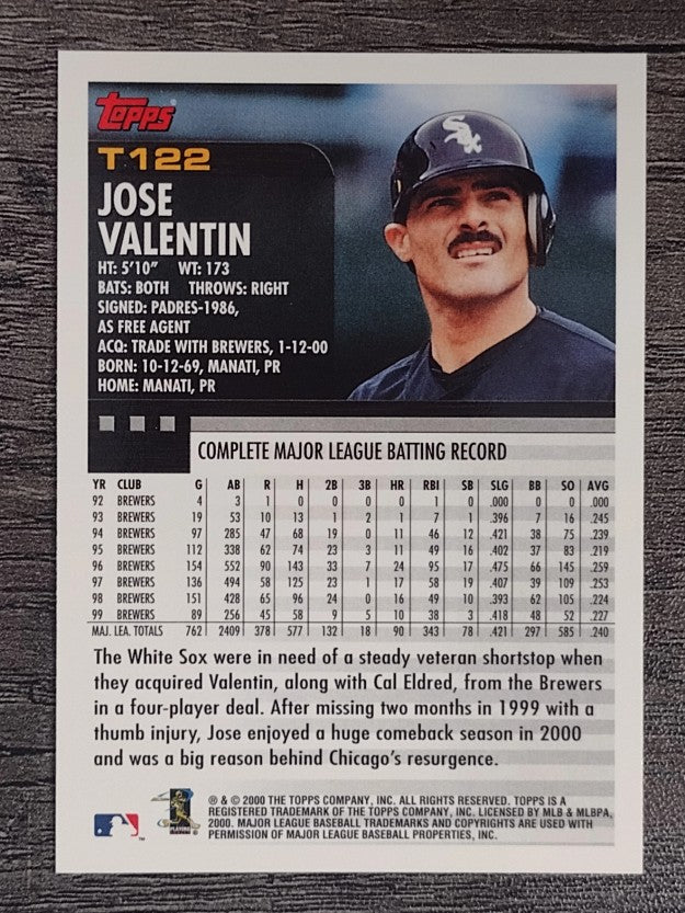 2000 Topps Traded #T122 Jose Valentin