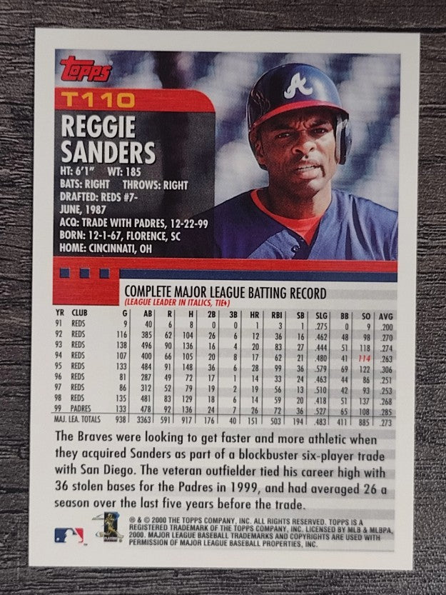 2000 Topps Traded #T110 Reggie Sanders