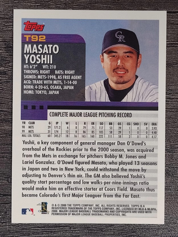 2000 Topps Traded #T92 Masato Yoshii