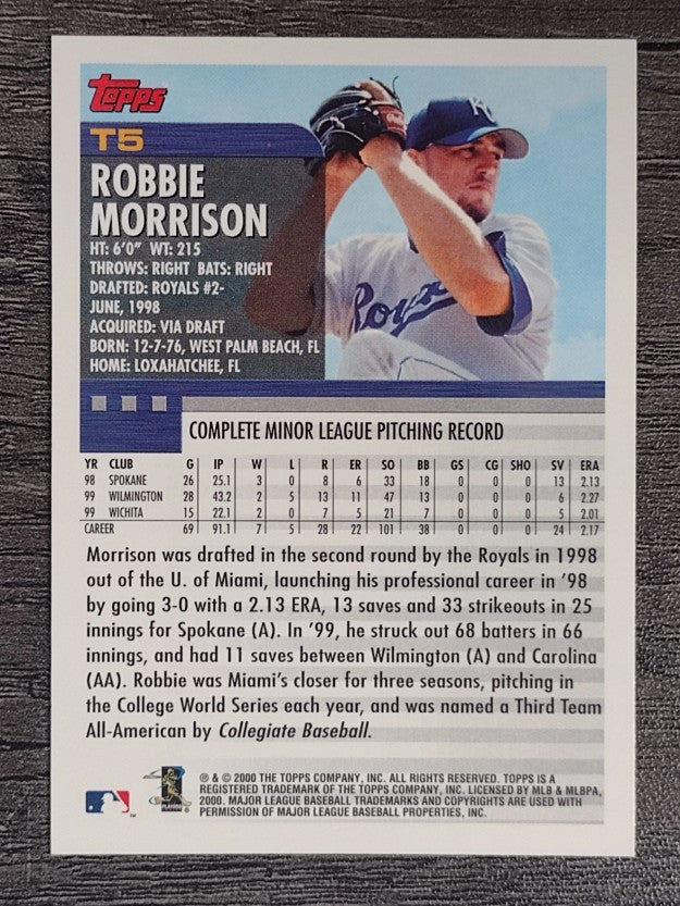 2000 Topps Traded #T5 Robbie Morrison RC