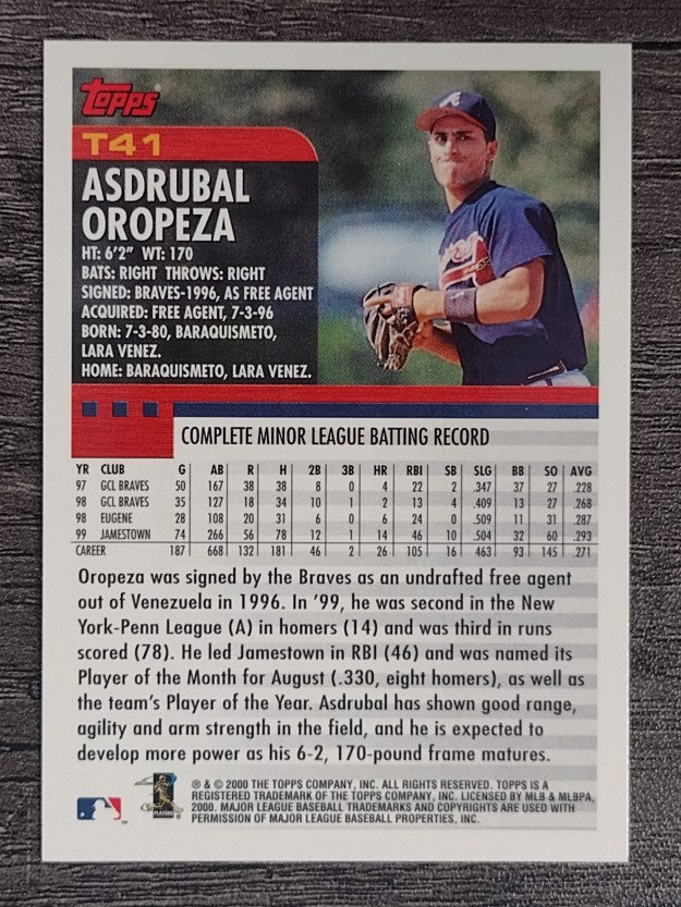 2000 Topps Traded #T41 Asdrubal Oropeza RC