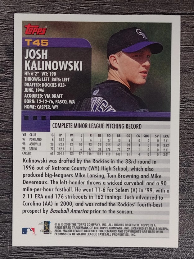 2000 Topps Traded #T45 Josh Kalinowski