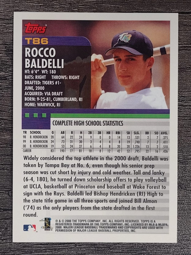 2000 Topps Traded #T86 Rocco Baldelli RC