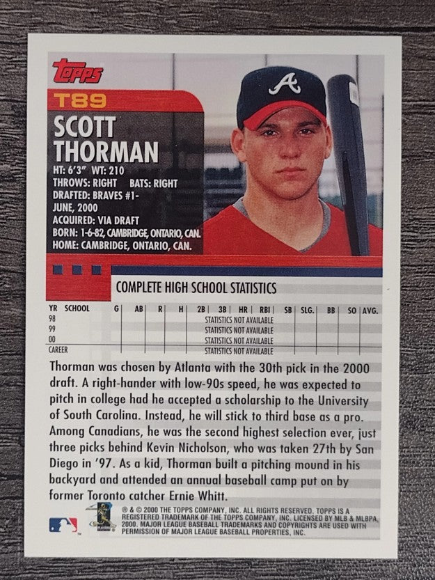 2000 Topps Traded #T89 Scott Thorman RC