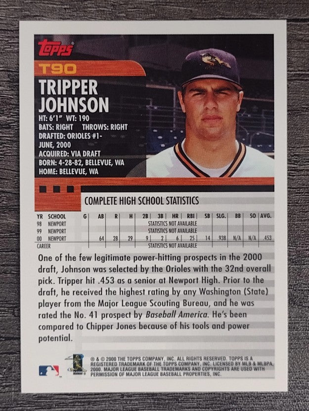 2000 Topps Traded #T90 Tripper Johnson RC