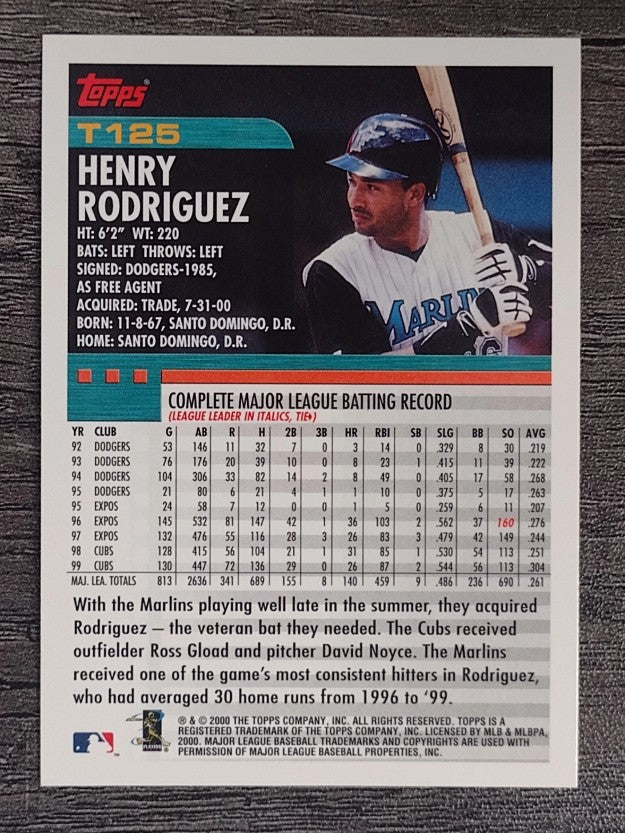 2000 Topps Traded #T125 Henry Rodriguez