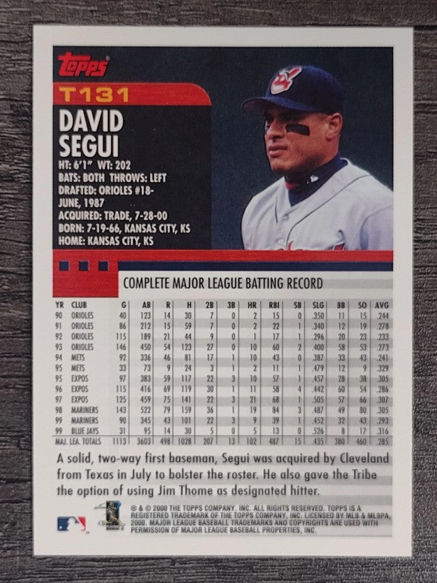 2000 Topps Traded #T131 David Segui