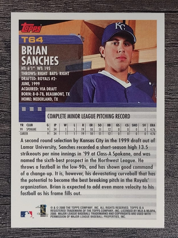 2000 Topps Traded #T64 Brian Sanches RC