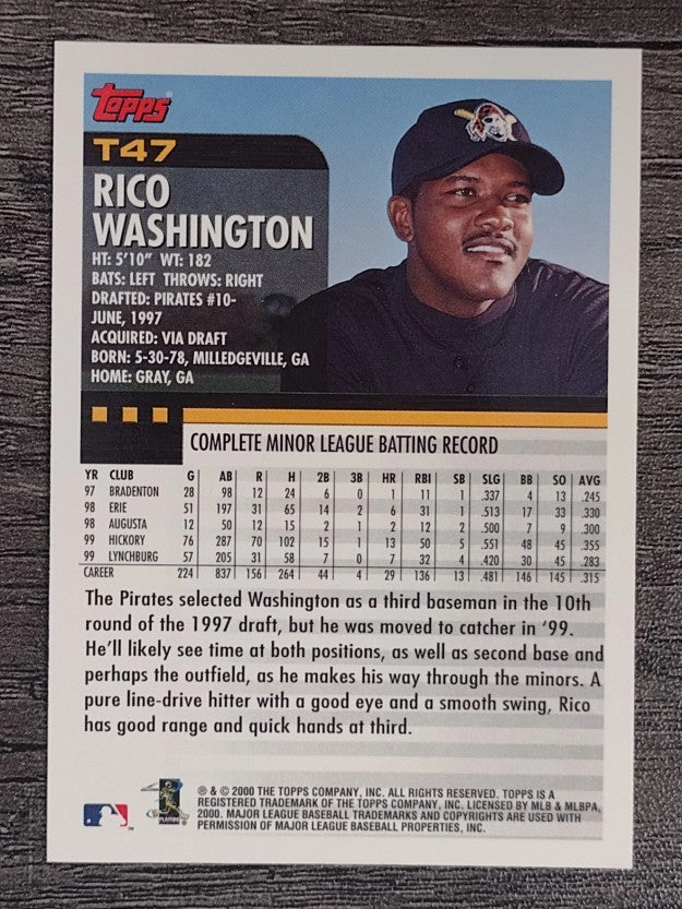 2000 Topps Traded #T47 Rico Washington RC