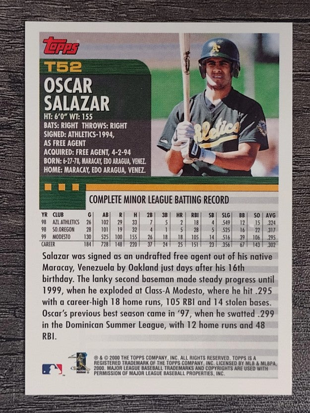 2000 Topps Traded #T52 Oscar Salazar RC