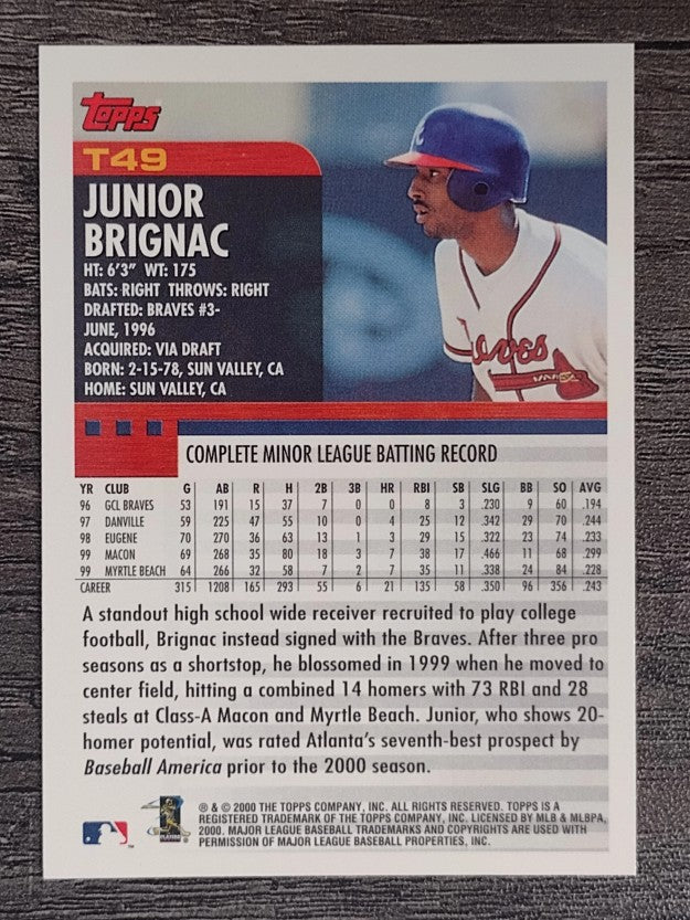 2000 Topps Traded #T49 Junior Brignac RC