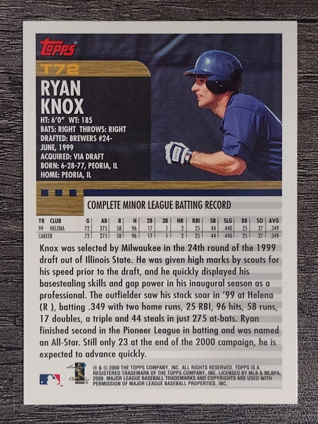 2000 Topps Traded #T72 Ryan Knox RC
