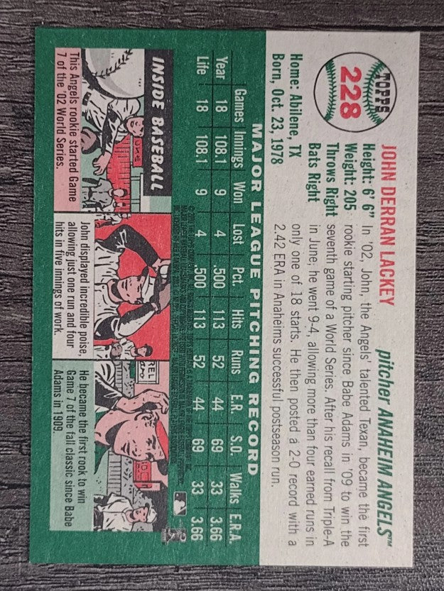 2003 Topps Heritage #228 John Lackey