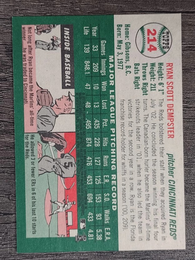 2003 Topps Heritage #214 Ryan Dempster