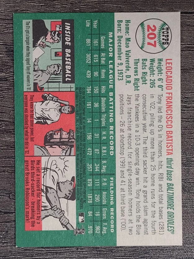 2003 Topps Heritage #207 Tony Batista