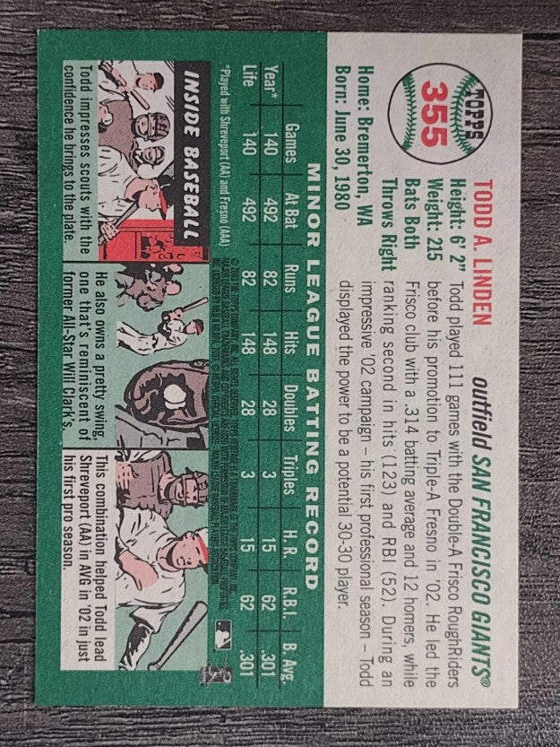 2003 Topps Heritage #355 Todd Linden