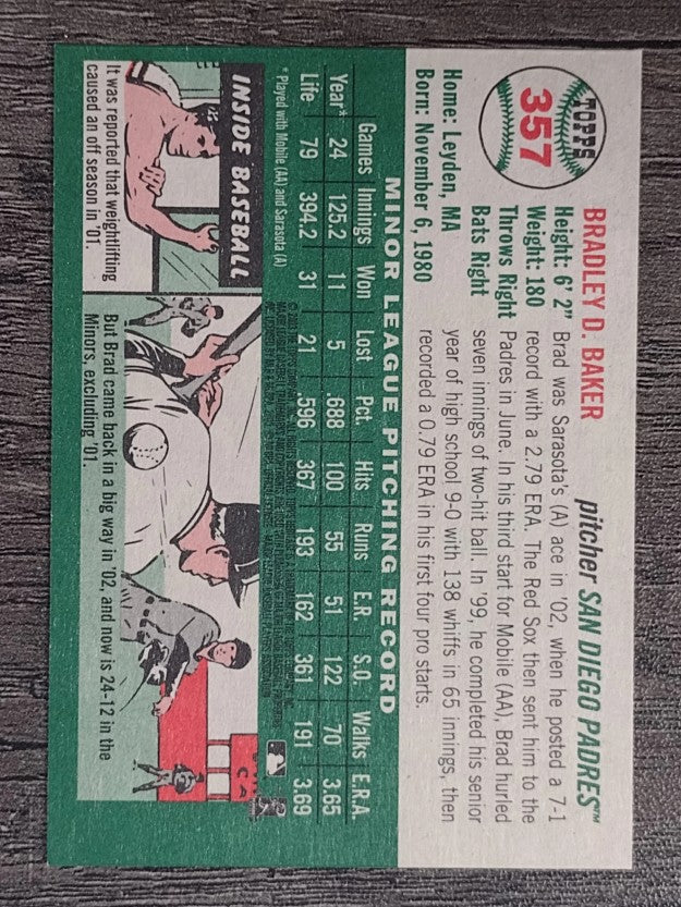 2003 Topps Heritage #357 Brad Baker
