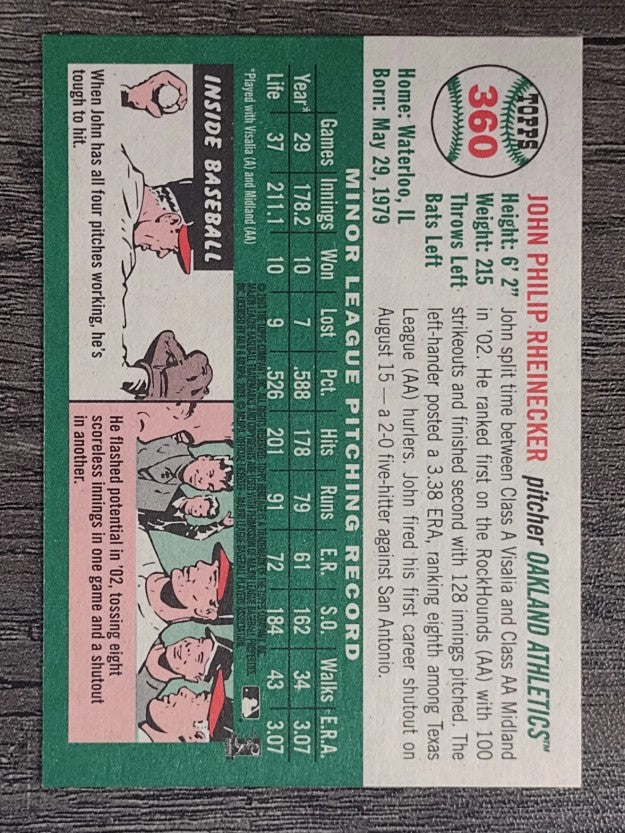 2003 Topps Heritage #360 John Rheinecker