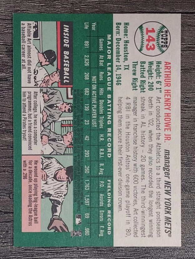 2003 Topps Heritage #143 Art Howe MG