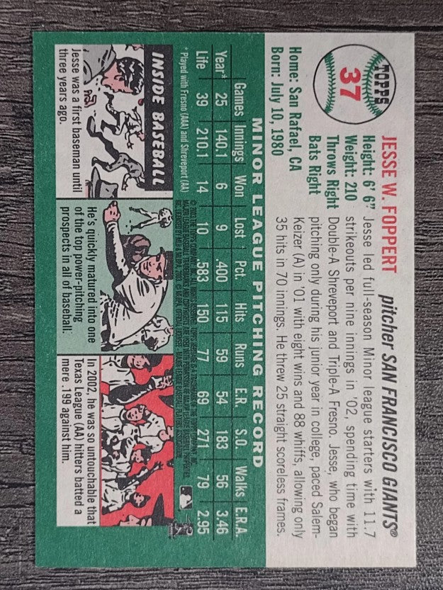 2003 Topps Heritage #37 Jesse Foppert