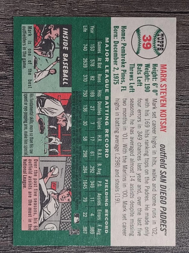 2003 Topps Heritage #39 Mark Kotsay