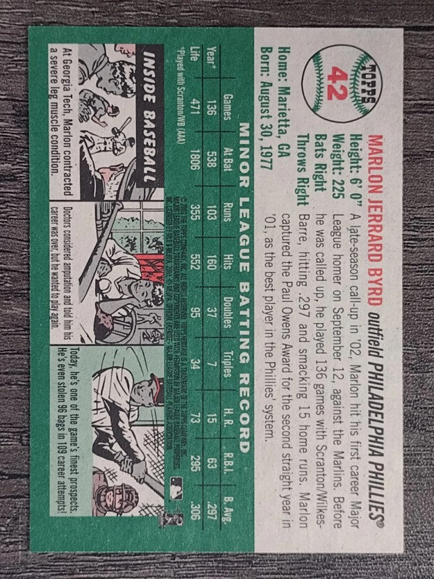 2003 Topps Heritage #42 Marlon Byrd