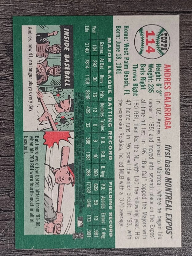2003 Topps Heritage #114 Andres Galarraga